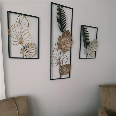 Çınar K. İçin Özelleştirilmiş İki Parça 32x45 cm Özel Ölçü Metal Yapraklı Duvar Dekoru