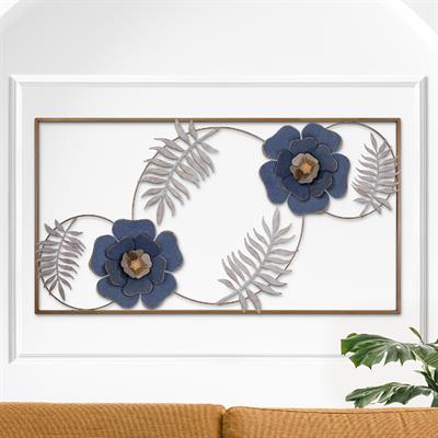 Cipor Çiçek Motifli Dekoratif Duvar Tablosu – 2025 Dekor Trendi, Doğal Yaprak Dekoru, Ev Ofis Otel Duvar Tablosu, Otel Dekor Metal Pano