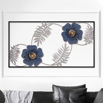 Cipor Metal Duvar Panosu - Çiçekli Duvar Dekoru, Doğa Temalı, Salon Duvar Süsü, İç Mekan Duvar Dekoru