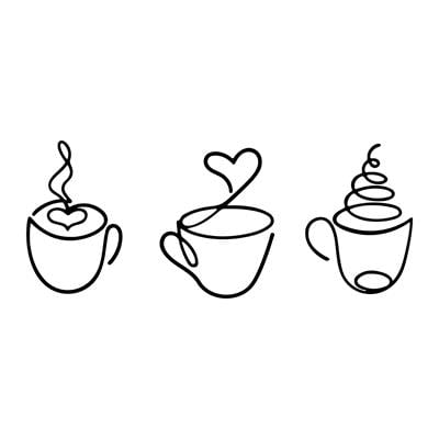 Coffee Corner 3lü Kahve Fincanı Metal Duvar Tablosu | Kahve Köşesi İçin Dekoratif, Modern ve Şık Duvar Dekoru