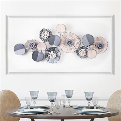 Daisy Çiçekli Duvar Tablosu, Ev Ofis Otel Duvar Süsü, Metal Duvar Aksesuarları