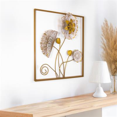 Dekorenzo Flower Metal Duvar Tablosu – Çiçek Temalı Modern Duvar Dekoru
