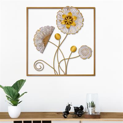 Dekorenzo Flower Metal Duvar Tablosu – Çiçek Temalı Modern Duvar Dekoru