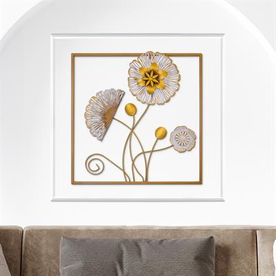 Dekorenzo Flower Metal Duvar Tablosu – Çiçek Temalı Modern Duvar Dekoru