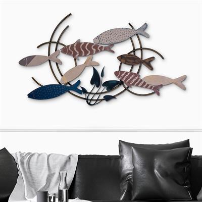 Okyanus Metal Duvar Tablosu | Modern Balık Temalı Metal Duvar Dekoru | Ev Ofis Otel Duvar Süsü 