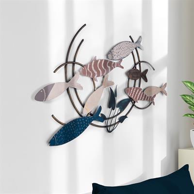 Okyanus Metal Duvar Tablosu | Modern Balık Temalı Metal Duvar Dekoru | Ev Ofis Otel Duvar Süsü 