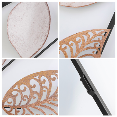 Della Bronz Yapraklı Dekoratif Metal Duvar Tablosu, Modern Ev ve Ofis Aksesuarı, 2026 Dekor Trendi