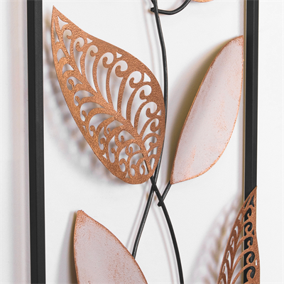 Della Bronz Yapraklı Dekoratif Metal Duvar Tablosu, Modern Ev ve Ofis Aksesuarı, 2026 Dekor Trendi