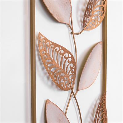 Della Dekoratif Metal Duvar Tablosu | Yaprak Desenli Duvar Aksesuarı | Koridor Duvar Süsü