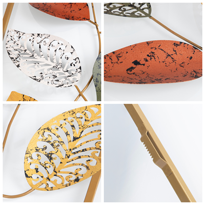 Della Sonbahar Renkli Yaprak Desenli Metal Duvar Panosu, Modern Ev, Otel, Lobi Tablosu, 2026 Duvar Dekor Ürünü