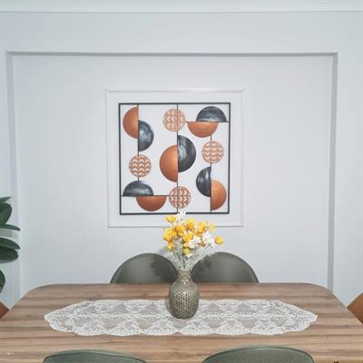 Derya T. İçin Özelleştirilmiş 80x80 cm Özel Ölçü Metal Duvar Dekoru ve 80x22 cm Özel Ölçü Metal Askılık Seti