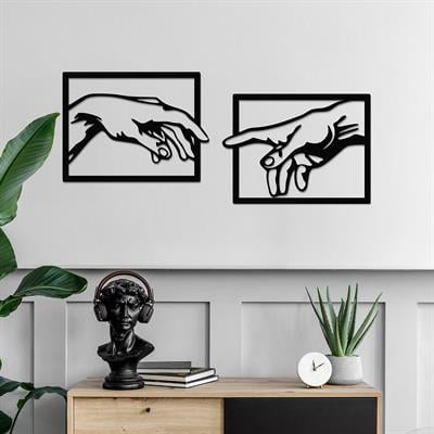 Divine Touch Metal Duvar Tablosu | Creazione di Adamo El Detayı Temalı Sanatsal Duvar Dekoru