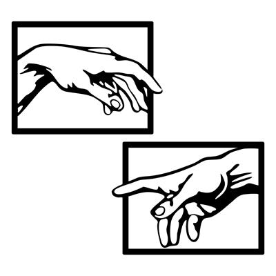 Divine Touch Metal Duvar Tablosu | Creazione di Adamo El Detayı Temalı Sanatsal Duvar Dekoru