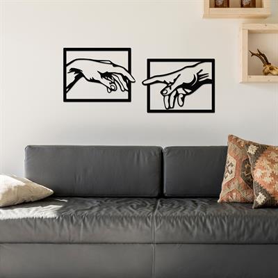 Divine Touch Metal Duvar Tablosu | Creazione di Adamo El Detayı Temalı Sanatsal Duvar Dekoru