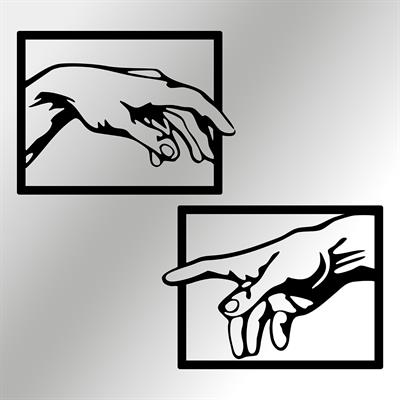 Divine Touch Metal Duvar Tablosu | Creazione di Adamo El Detayı Temalı Sanatsal Duvar Dekoru