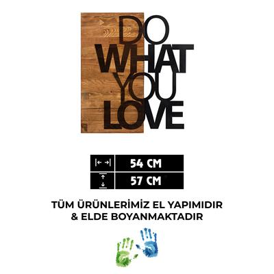 Do What You Love - Ahşap ve Metal Duvar Tablosu, Büyük Duvar Süsü, Rustik Duvar Dekoru,Trend Duvar Tabloları