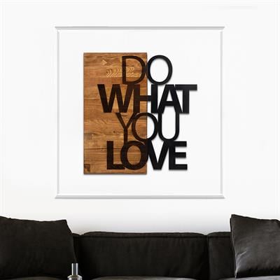 Do What You Love - Ahşap ve Metal Duvar Tablosu, Büyük Duvar Süsü, Rustik Duvar Dekoru,Trend Duvar Tabloları
