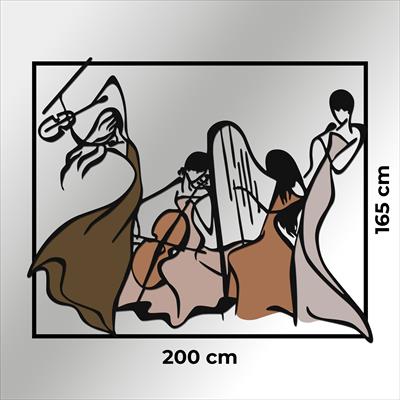 Esin A. İçin Özel Olarak Üretilmiş, Boho Tarzında, Büyük Boy, 200x165 cm Metal ve Ahşap Duvar Dekoru