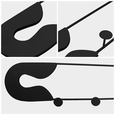 Firkete Siyah Modern Duvar Askısı – Dekoratif Metal Kıyafet Askısı, Kapı Duvar Askılığı, Oteller İçin Modern Askılık, Dekoratif Yatak Odası Askısı