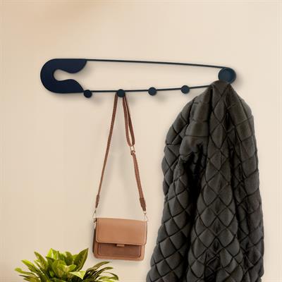 Firkete Siyah Modern Duvar Askısı – Dekoratif Metal Kıyafet Askısı, Kapı Duvar Askılığı, Oteller İçin Modern Askılık, Dekoratif Yatak Odası Askısı