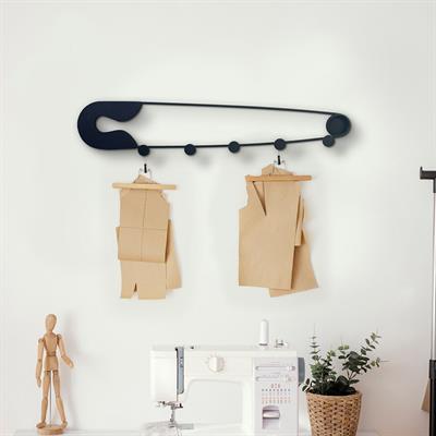 Firkete Siyah Modern Duvar Askısı – Dekoratif Metal Kıyafet Askısı, Kapı Duvar Askılığı, Oteller İçin Modern Askılık, Dekoratif Yatak Odası Askısı