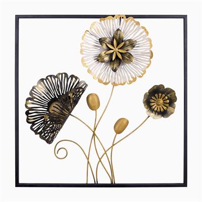 Flower Metal Duvar Dekorasyonu, Çiçekli Metal Duvar Panosu Tablosu, Ev Ofis Cafe Duvar Dekoru