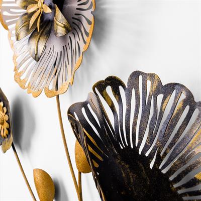 Flower Metal Duvar Dekorasyonu, Çiçekli Metal Duvar Panosu Tablosu, Ev Ofis Cafe Duvar Dekoru