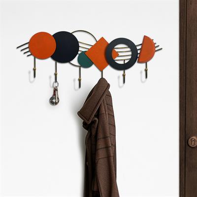 GeoArt Dekoratif Renkli Duvar Askısı - Ev Dekorasyonu, Metal Kancalı Antre Düzenleyici Askı, Metal Kıyafet Askısı, Dekoratif Anahtar Askısı