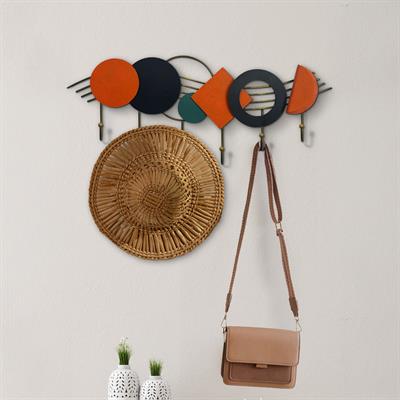 GeoArt Dekoratif Renkli Duvar Askısı - Ev Dekorasyonu, Metal Kancalı Antre Düzenleyici Askı, Metal Kıyafet Askısı, Dekoratif Anahtar Askısı