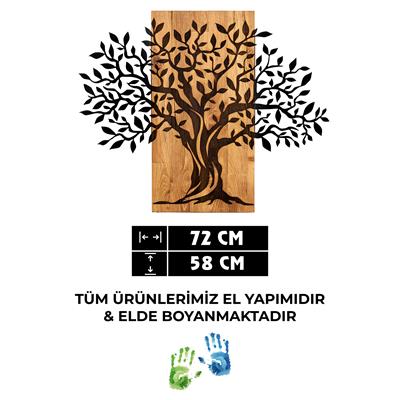 Hayat Ağacı - Ahşap ve Metal Duvar Dekoru, Ev Ofis Otel Duvar Tablosu, El Yapımı Modern Doğa Temalı Sanat
