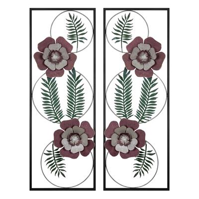 Hülasa Çiçek Figürlü Metal Duvar Tablosu - Yaprak Temalı Duvar Dekoru, İç Mekan Dekorasyonu, Hediye Duvar Dekorasyonu, Antre Dekoru