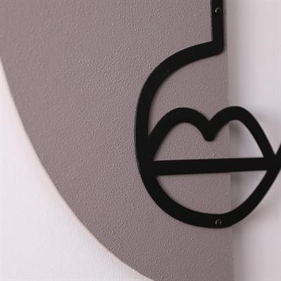 Las Caras Ahşap Detaylı Metal Duvar Tablosu - Ev Ofis Dekoru, Şık Metal Pano, Modern Boho Esintili Renkli Ahşap Detaylı Duvar Seti