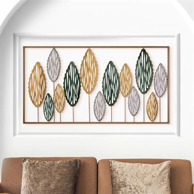 Leaves Estetik Metal Tablo, Yaprak Metal Duvar Dekoru, İç Mekan Metal Tasarım, Koridor ve Antre Dekoru