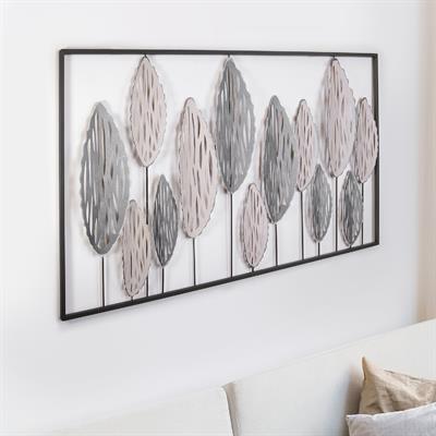 Leaves Metal Duvar Dekoru, Salon Duvar Süsü, Ev Ofis Otel Duvar Tablosu, Modern Duvar Sanatı