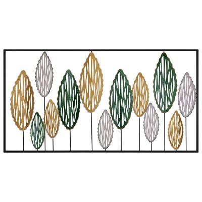 Leaves Zarif Metal Duvar Tablosu, Modern Yaprak Dekoru, Ev ve Ofis İçin Şık Duvar Süsü