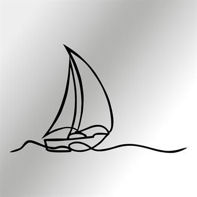 Luna Velaire – Yelkenli Temalı Modern Metal Duvar Tablosu, Romantik Tekne Motifli Duvar Dekoru