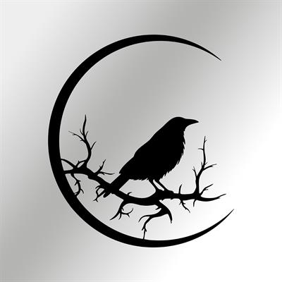 Lunacrow Gizemli Kuzgun Temalı Metal Duvar Tablosu, Gotik Tarzda Kuzgun Dekoru