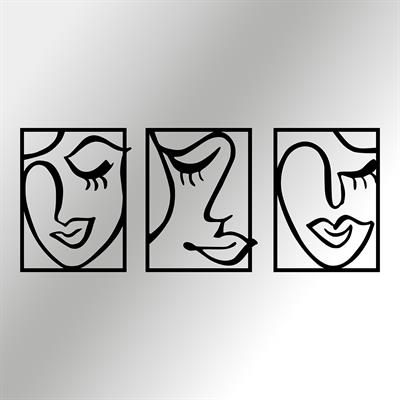 Lusty Üç Parça Metal Duvar Tablosu | Modern, Sanatsal ve Dekoratif Duvar Aksesuarı