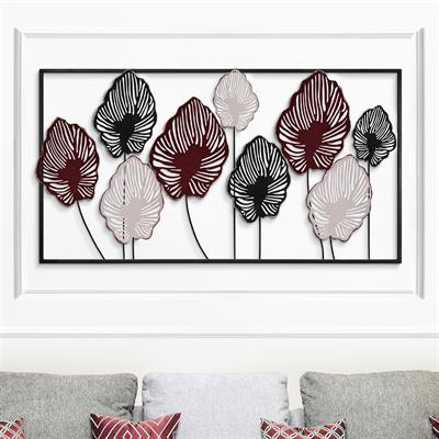 Melo Metal Duvar Figürü – Ev Yaprak Dekoru, İç Mekan Dekorasyonu, Estetik Metal Doğa Dekoru