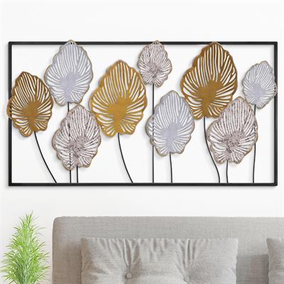 Melo Metal Duvar Tablosu – Modern Yaprak Temalı Dekorasyon, Yazlık Ev Süsleri, Pastel Tonlar Duvar Panosu