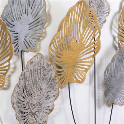 Melo Metal Duvar Tablosu – Modern Yaprak Temalı Dekorasyon, Yazlık Ev Süsleri, Pastel Tonlar Duvar Panosu