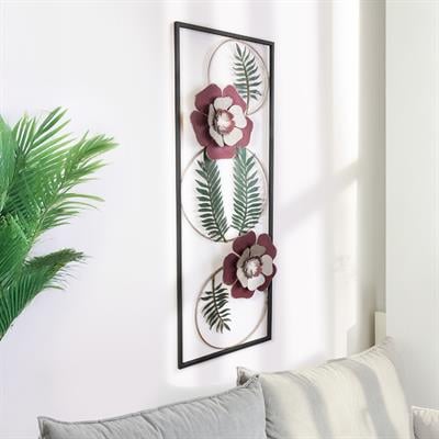 Menguen Metal Duvar Tablosu – Ev Ofis Duvar Panosu, Çiçekli Duvar Dekoru, Antre Duvar Süsü