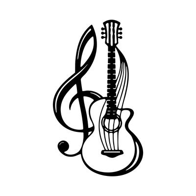 My Music Dekoratif Metal Tablo, Gitar Motifli Duvar Dekoru