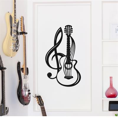 My Music Dekoratif Metal Tablo, Gitar Motifli Duvar Dekoru