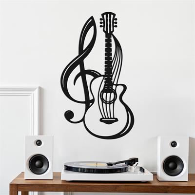 My Music Dekoratif Metal Tablo, Gitar Motifli Duvar Dekoru