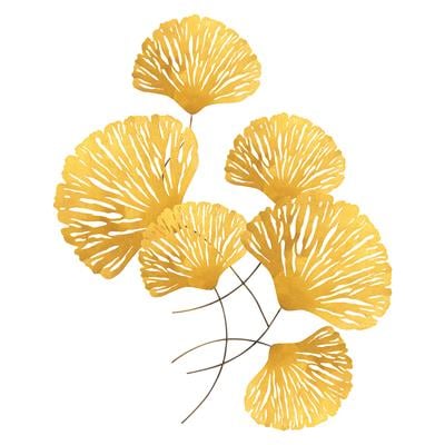 Myth Ginkgo Yaprak Desenli Metal Duvar Dekoru , Metal Duvar Panosu, Ev Ofis Otel Duvar Süsü 