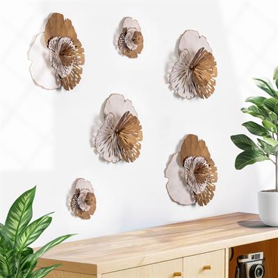 Name 6lı Çiçekli Metal Duvar Panosu- Dekoratif Duvar Süsü, Sanatsal Tablo, Kapalı Balkon Dekorasyonları