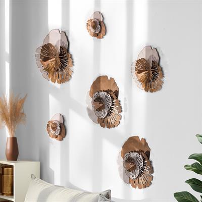 Name 6lı Çiçekli Metal Duvar Panosu- Dekoratif Duvar Süsü, Sanatsal Tablo, Kapalı Balkon Dekorasyonları