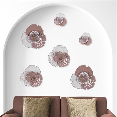 Name 6lı Metal Duvar Panosu – Ev Balkon Aksesuarları, Doğa Temalı Duvar Tablosu, Koridor ve Antre Dekoru, Çiçekli Duvar Sanatı