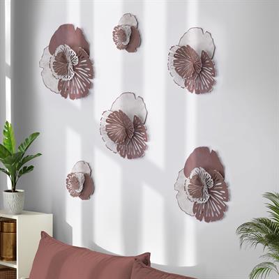 Name 6lı Metal Duvar Panosu – Ev Balkon Aksesuarları, Doğa Temalı Duvar Tablosu, Koridor ve Antre Dekoru, Çiçekli Duvar Sanatı